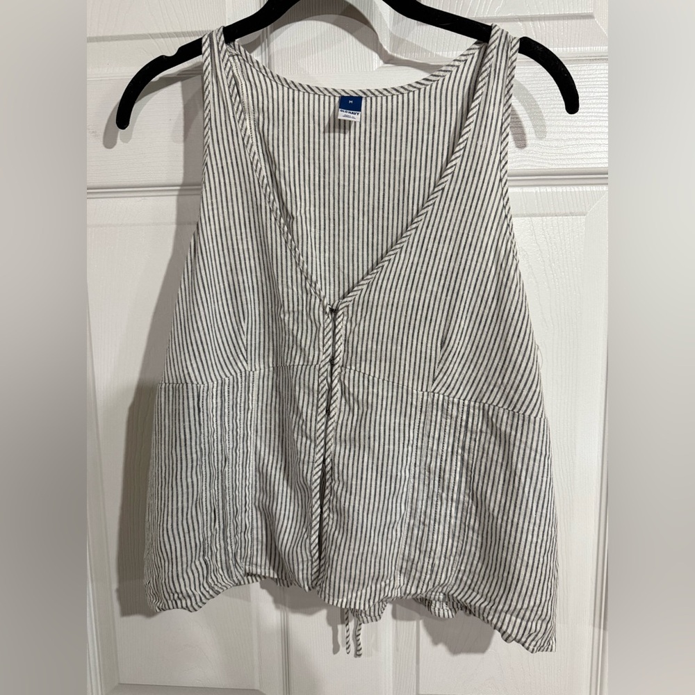 NWT Old Navy Striped Linen Vest